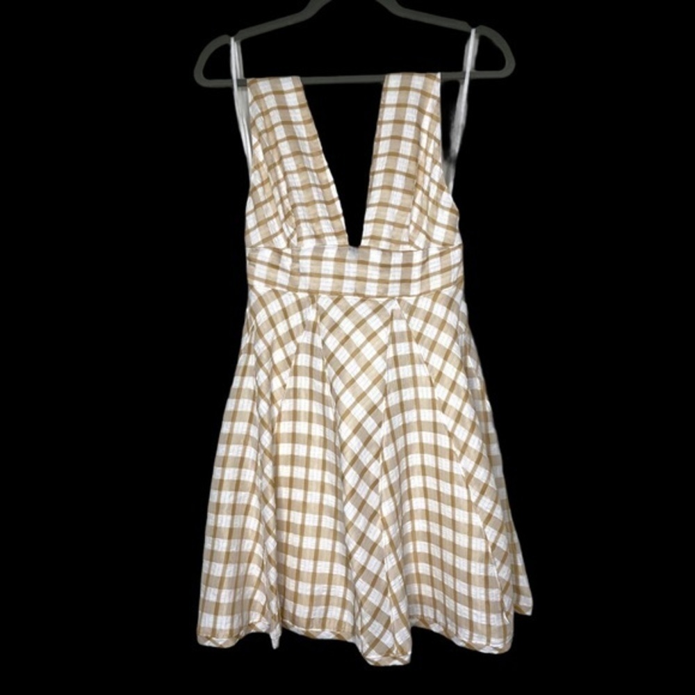 Free People Revolve Do the Twist Mini Dress Open Back Plaid Sexy NWT - Picture 4 of 16